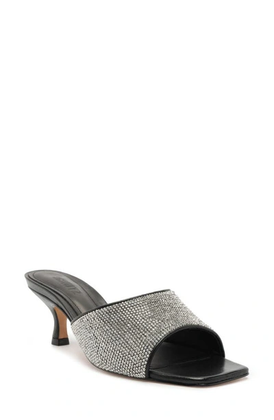 Schutz Dethalia Glam Sandal In Crystal Black