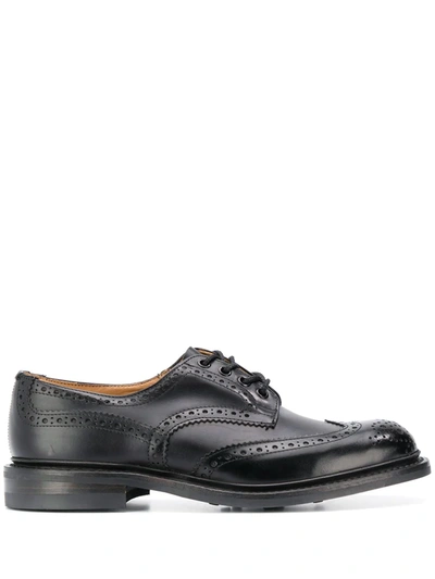 Tricker's Bourton Lace-up Leather Brogues In Black