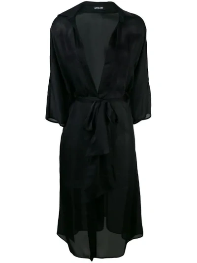 Styland Wrap Dress In Black