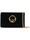 Fendi Black Velvet Wallet On Chain Mini Bag