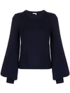 Chloé Puff-sleeve Sweater In Blue