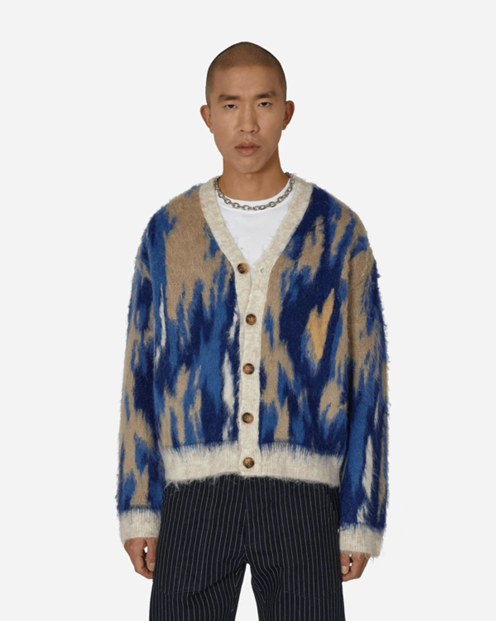 【平本蓮着用】NO MAINTENANCE shaggy cardigan No Maintenance Still Shag Cardigan Royal In Blue | ModeSens