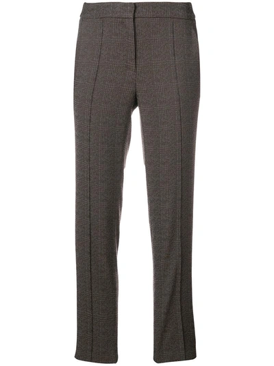 Luisa Cerano Plaid Cropped Trousers - Grey