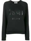 Msgm Logo Printed Crew Neck Sweatshirt In Black