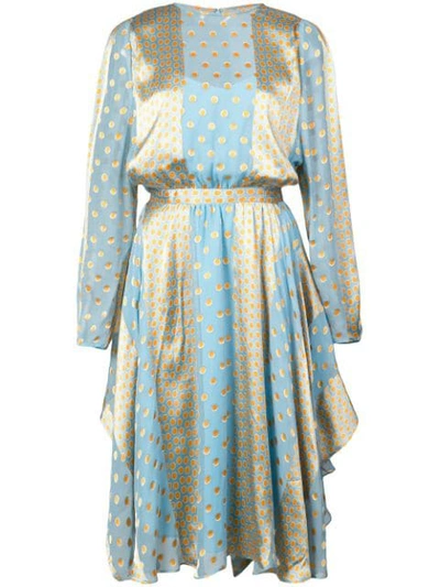 Diane Von Furstenberg Printed Handkerchief Hem Dress In Multi