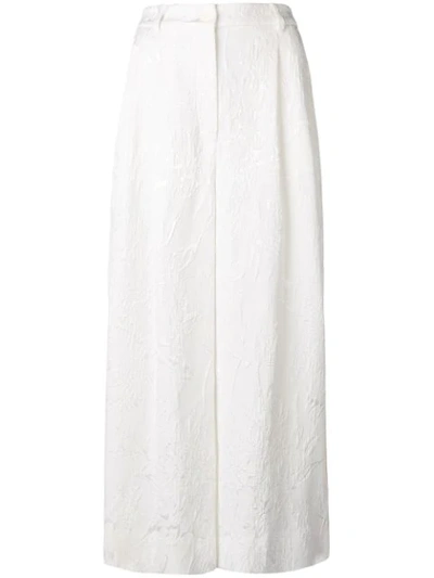 Dolce & Gabbana Brocade Culottes In White
