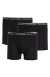 Calvin Klein 3-pack Stretch Cotton Boxer Briefs In Ub1 Black