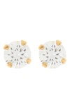 Sterling Forever Cz Stud Earrings In Gold