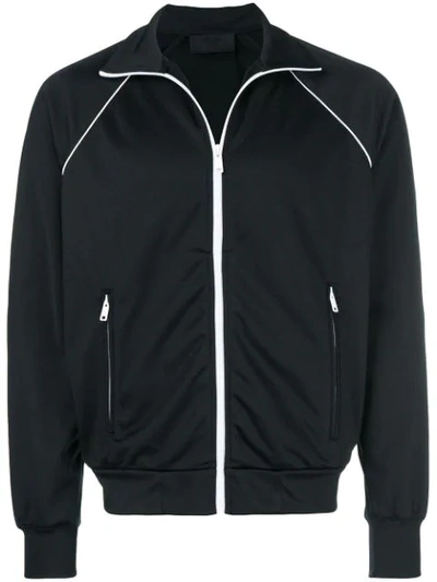 Prada Zipped Bomber Jacket In Black