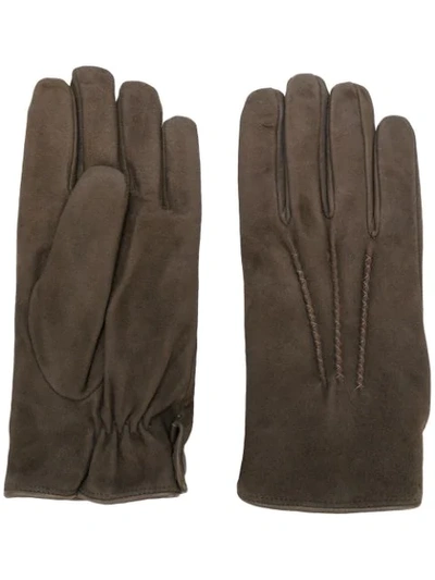 Eleventy Large Gloves - Brown