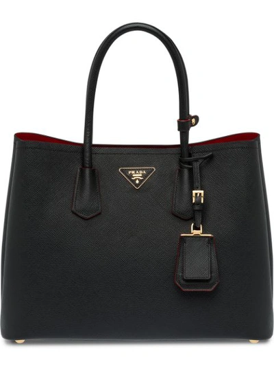 Prada Double Tote Bag In Black