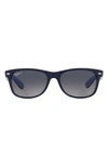 Ray Ban 55mm Gradient Polarized Square Sunglasses In Nero/blu
