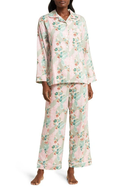 Papinelle Sasha Floral Print Brushed Cotton Blend Pyjamas In English Rose