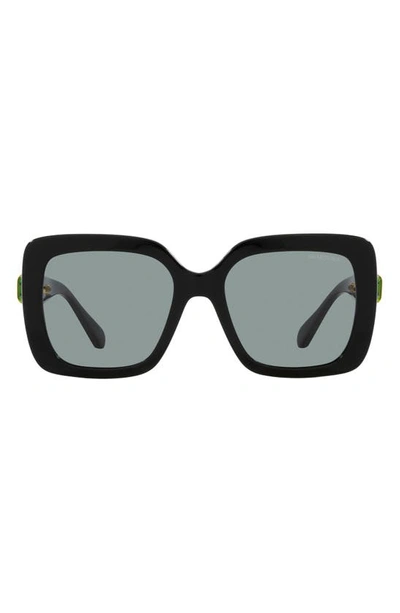 Swarovski 55mm Oversize Square Sunglasses In Black