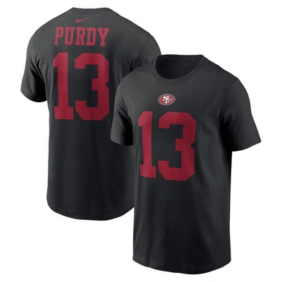 Nike Men's  Brock Purdy Black San Francisco 49ers Super Bowl Lviii Patch Player Name And Number T-shi