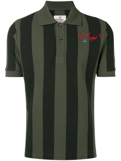 Vivienne Westwood Man Striped Polo Shirt In Green