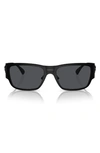 Versace 56mm Square Sunglasses In Matte Black
