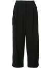 Adam Lippes Mid-rise Pleated Culottes In Black