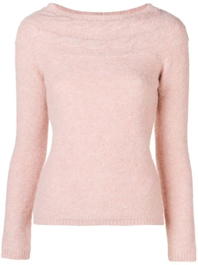 Blugirl Cable Knit Slim Jumper - Pink