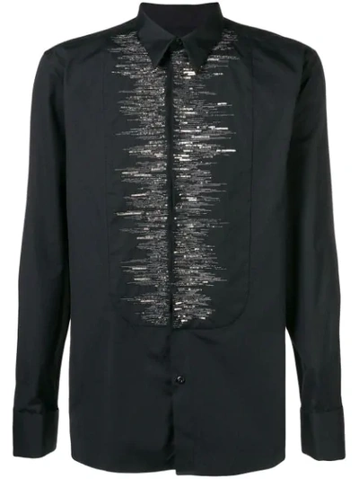 Givenchy Beaded Collared Shirt In Black