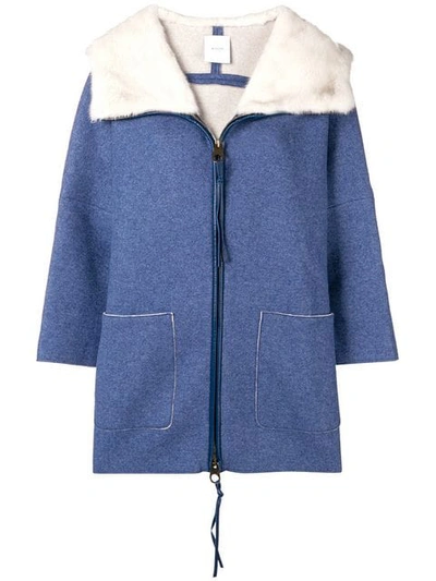 Agnona Loose Fitted Coat In Blue