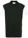 Ports V Contrast Sleeve Polo Shirt In Black