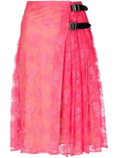 Christopher Kane Neon Pink Lace Kilt