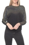 Rain And Rose Embellished Long Sleeve Jersey Sweater In Black