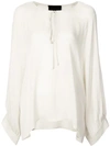 Nili Lotan Acadia Double Georgette Blouse In White