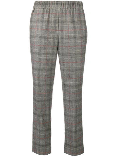Peserico Plaid Cropped Trousers - Grey