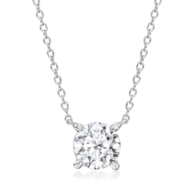 Ross-simons Lab-grown Diamond Solitaire Necklace In Sterling Silver In Multi