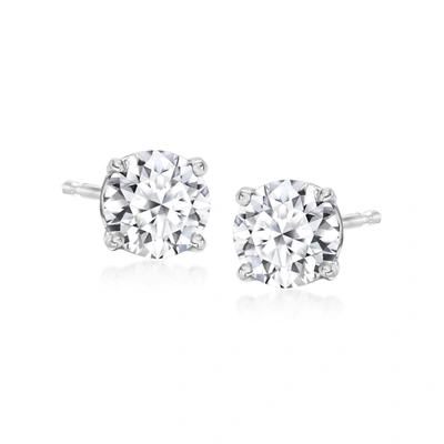 Ross-simons Lab-grown Diamond Stud Earrings In Sterling Silver In White