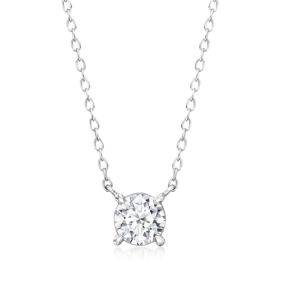 Ross-simons Lab-grown Diamond Solitaire Necklace In Sterling Silver In Multi