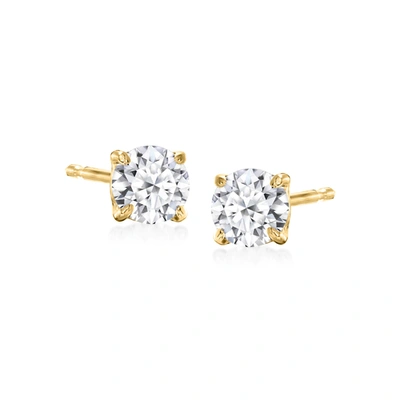 Ross-simons Lab-grown Diamond Stud Earrings In 18kt Gold Over Sterling In White