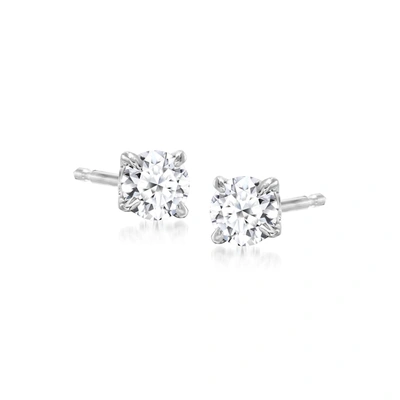 Ross-simons Lab-grown Diamond Stud Earrings In Sterling Silver In White