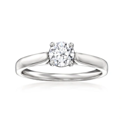 Ross-simons Lab-grown Diamond Solitaire Ring In Sterling Silver In White