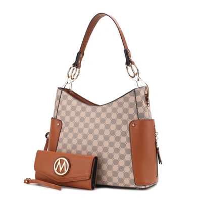 Mkf Collection By Mia K Penelope Circular Print Vegan Leather Women's Shoulder Bag Witch Matching Wallet - 2 Pieces In Multi