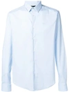 Emporio Armani Embroidered Logo Shirt In Blue