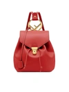 Fendi Women's Leather Rucksack Backpack Travel In Red