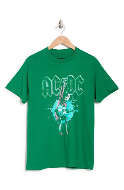 Merch Traffic Acdc Cotton Graphic T-shirt In Green/ Turquoise
