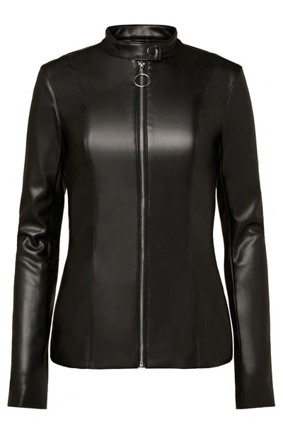 Weworewhat Faux Leather Moto Jacket In Black