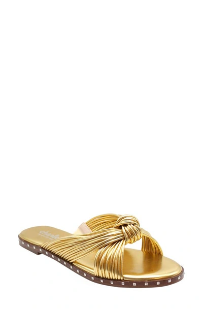 Charles By Charles David Bravo Knotted Slide Sandal In Gold