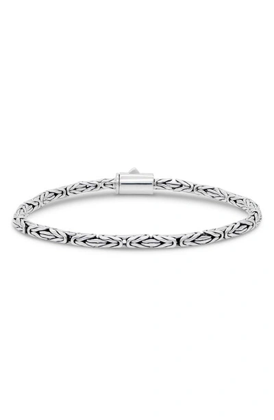 Devata Sterling Silver 3mm Byzantine Chain Bracelet