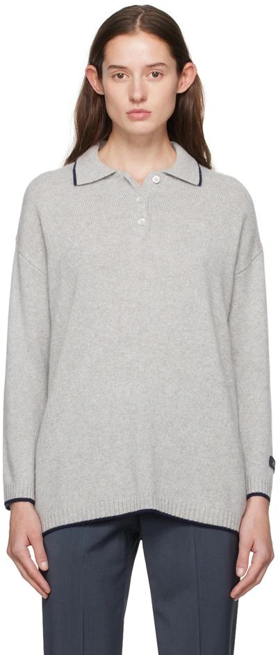 Hommegirls Grey Three Button Polo In Grey