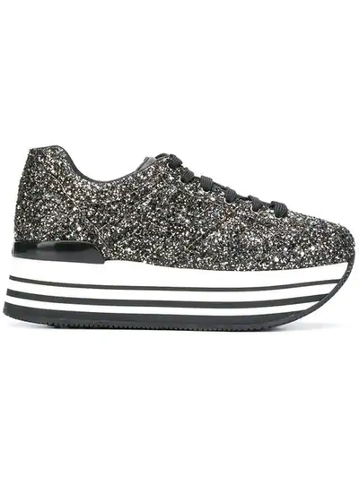 Hogan Glitter Platform Sneakers - Black