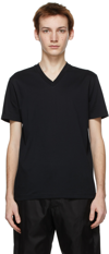 Prada Three-pack Black Jersey V-neck T-shirts In Multi-colored