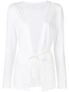 Styland Tie Waist Cardigan In White