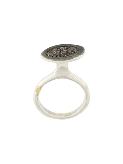 Rosa Maria Diamond Oval Cocktail Ring In Metallic
