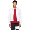 Thom Browne Center-back Rwb Stripe Ripstop Bomber In White