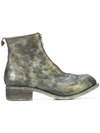 Guidi Camouflage Zip Front Ankle Boots In Green